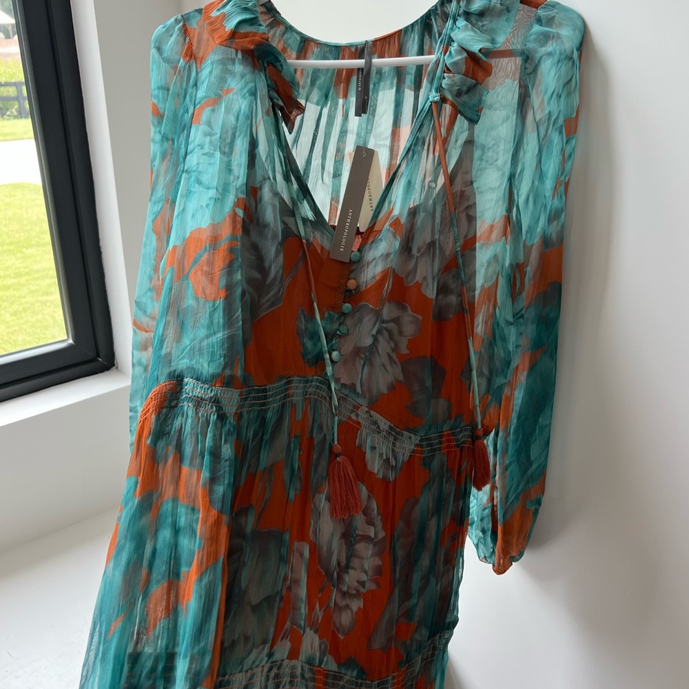 Anthro sheer dress with lining | stunning!!!! Brand new.